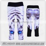2017 Wholesale Custom Subliamtion Printed Polyester Spandex Yoga Pants thumbnail-5