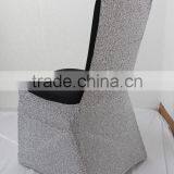 Silver Glitter Back Black Lycra Banquet Standard Chair Cover For Wedding Use thumbnail-1