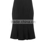 Fashion Black Peplum Skirt With Back Dart for Office Ladies thumbnail-2