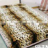Kingsize Polyester Super Soft Leopard Design Embroidery Mink Blanket