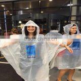 Portable Degradable Transparent Plastic Disposable Raincoat Rain Poncho thumbnail-6