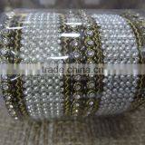 Wholesale Faux Pearl and Gold Bangle Set,Bridal Beaded Bangles Bracelet,Fashion Bangle Sets thumbnail-1