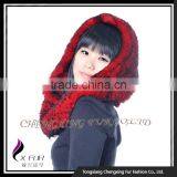 CX-C-184 2016 China New Promotional Product Hijab Scarf Rex Rabbit Fur Hat thumbnail-4