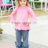 Wholesale Children's Boutique Clothing Kids Cotton Leggings Girls Ruffle Shorts thumbnail-2