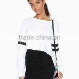 New China Supplier for 100%cotton Slim Cropped Women's Fit Custom Matching Stripe Baseball Jersry Hoodies thumbnail-5