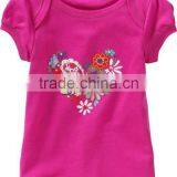 INFANT & TODDLER EMBROIDERED T SHIRT WITH LAPPED SHOULDERS