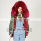Myfur Fashion Army Green Parka With Fox Fur Lining And Big Size Raccoon Fur Hooded Parka thumbnail-1