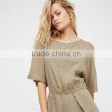 Ropa Mujer Casual Raw Trim Low Scoop Back Beach Rompers Jumpsuits thumbnail-5