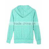 2017 High Quality Mint Green Pocket Front Drawstring Hoodie Women thumbnail-2