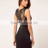 Crochet Back Jersey Body-Conscious Dress thumbnail-1