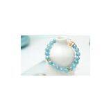 Natural Aquamarine Bracelet Swarovski Element Crystal