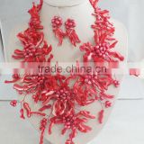 2015 Specially designed for bride!!! Natural high quality red shell jewelry set