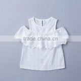 Wholesale Children Off Shoulder Full Blouse Design Solid Color Shirts Baby Girls New Style Lace Shirt thumbnail-3