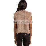SJ313-01 Dropping Shipping Knitting Rabbit Fur Waistcoat/Jackets/Coats thumbnail-4