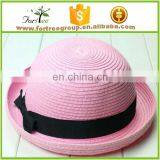 Women Summer Spring Derby Bowler Hats Straw Round Brim Beach Sun Hats thumbnail-3