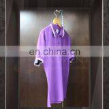 Customised Promotion Plain 100% cotton Short Sleeves men Purple Polo Tshirt