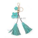 Creative Pendant Five Petal Flower PU Leather Fringed Keychain Bag Pendant Ornaments thumbnail-6
