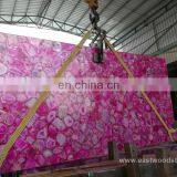 Luxurious Semiprecious Backlit Pink Agate Stone Slab