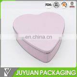 Pink Heart Shape Candy Packaging Sweet Metal Tin Box for Wedding