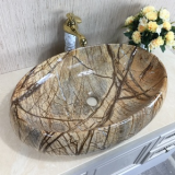 Luxury Good New Design Ceramic Sanitary Ware Bathroom Fantasti Oval Tabletop Wash Hand Color Basin for Hotel Apartment
