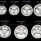 Stainless Steel Round Food Plated 3 4 5 6 Compartment Fast Food Tray thumbnail-4