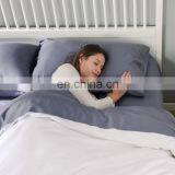 2020 Wholselar Luxury Online 100% Organic Bamboo Fabric Plain Queen Bed Sheet Bedding Set With Pillow Cover thumbnail-2