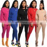 Women Casual Outfits Lounge Wear Custom Print Basic T Shirt Pants Two Piece Set thumbnail-4