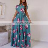 LAITE D2108 Fashion Women Digital Printed Floral Casual Dresses Ladies Plus Size Dresses thumbnail-1