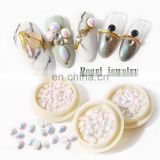 Nail Jewelry Diamonds Nail Decoration 3d Nail Art Shaped Pearl Plating AB Starfish Charms Semi-circular Flat