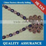 0117L China Supplier Peacock Tail Crystal Patches,Collar Crystal Patches ,Wholesale Crystal Patches for Collar thumbnail-1