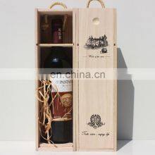 Factory Price Pine Paulownia Single Wooden Wine Box thumbnail-1