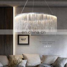 LED Tassel Chandelier Remote Modern Three-color Adjustable Nordic Restaurant Chandelier Luxury Hotel Living Lighting thumbnail-2