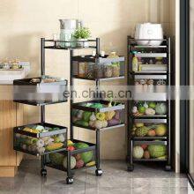 Home Accessories Kitchen Organizer With Wheels 3/4/5 Tier Bathroom Kitchen Storage Rack Trolley Rack thumbnail-3