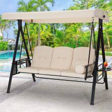 Patio Big Size Three Seat Outdoor Swing Hanging Chair thumbnail-1