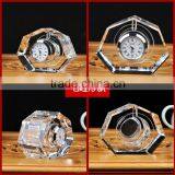 2015 Crystal With Clock Holiday Christmas Gift Present Crystal Glass Clock