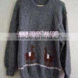 Alpaca Sweater Handmade "S" Peru Crew Neck for Men