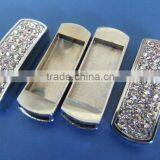 10mm Many Rhinestones Pane Rectangular Block Shape Slide Charms thumbnail-2