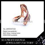 Beautiful Lady's Ring Rose Gold Plating With Colorful Zircon Indian Bridal Costume Jewellery -SLS thumbnail-3