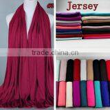 Wholesale Fashion Solid Color Plain Elastic Cotton Muslim Jersey Hijab thumbnail-1