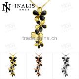 P:4.6X1.7CM hot sale leaves combination gold plated necklace