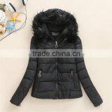 With Hood Fur Black Color Winter Jacket Wholesale Women Down Jacket Custom