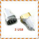 Hot New Stylish 3 USB Car Charger With Aluminium Finish thumbnail-1