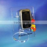 clear acrylic mobile holder with logo printing