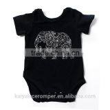 Baby Clothing Toddler Clothing Organic Cotton Black Animal Baby Romper thumbnail-1