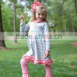 Fashion Little Girls Ruffle Tunic Top Children Fancy Tunic Top With Matching Ruffle Pants thumbnail-5