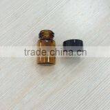 2ml Amber Color Tube Glass Bottle With Black Cap thumbnail-1