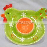 Easter Ceramic Chicken Plate Egg Cup thumbnail-1