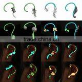 Wholesale Animal Jewelry Antique Silver Plated Lizard Charm Noctilucent Earring thumbnail-1