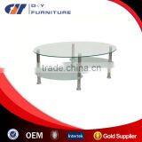 Tempered Glass Coffee Table With Stainless Steel Tube thumbnail-1