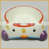 Small Dog Shape Ceramic Pet Bowl Feeders for Sale